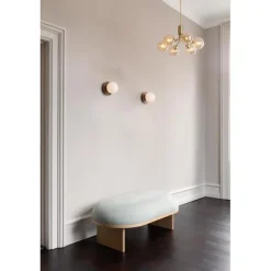 LIILA 1 MEDIUM VÆGLAMPE IP44 MØRK BRONZE/OPAL