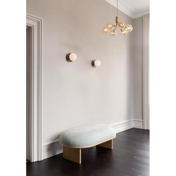 LIILA 1 MEDIUM VÆGLAMPE IP44 MØRK BRONZE/OPAL