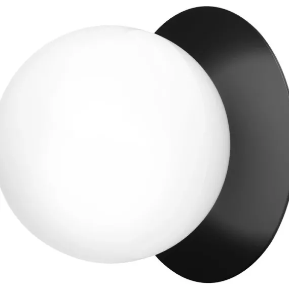LIILA 1 MEDIUM VÆGLAMPE IP44 SORT/OPAL