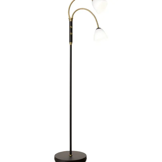 LUCID LED GULVLAMPE 2 ARM OPAL ANTIQUE