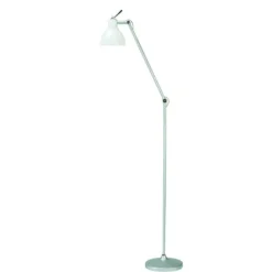 Luxy F1 Gulvlampe - Aluminium med blank hvid skærm | Rotaliana