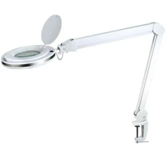 Magnifying LUP Large LED Bordlampe - Halo Design (Hvid Aluminium)