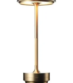 Opladelig LED Bordlampe - Guld, Touch-Dæmpbar, IP54