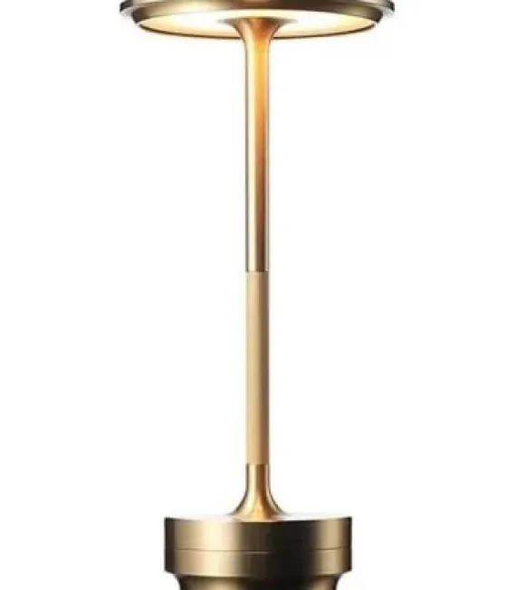 Opladelig LED Bordlampe - Guld, Touch-Dæmpbar, IP54