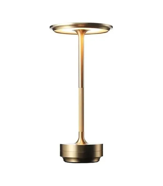 Opladelig LED Bordlampe - Guld, Touch-Dæmpbar, IP54
