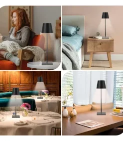 Opladelig LED bordlampe Inde/ude - Sort, touch dæmpbar, CCT, IP54 udendørs - Lampeagenten