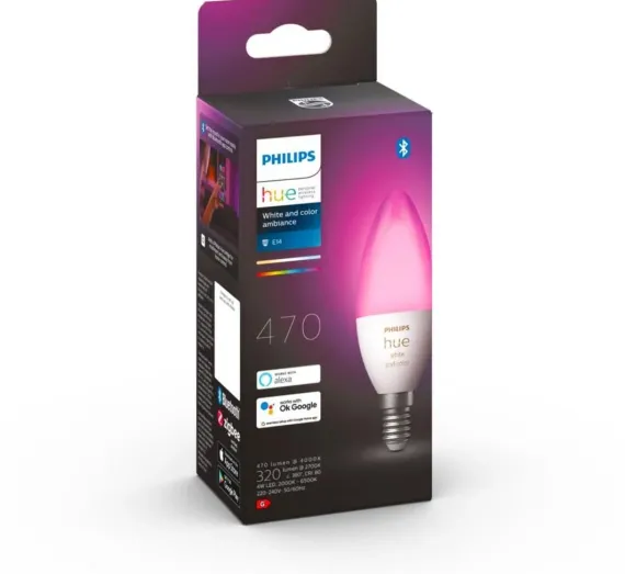 Philips Hue Color E14 - Smart LED-kerte med 16 mio. farver