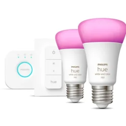 Philips Hue Color Startsæt E27 2 Pærer - Lyskilde