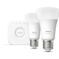 Philips Hue White Startsæt - To E27 Smart LED-pærer med Bridge