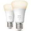 Philips Hue White - 2 stk. E27 Smart LED-pærer i Soft White