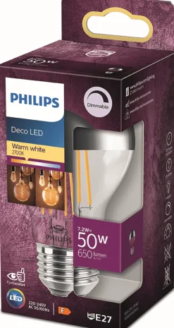 Philips LED Topf E27 - 7,2 W (650 lm, 2700 K, Dæmpbar)