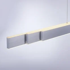 PURE LUME LANGBORDSPENDEL MED UDTRÆK BØRSTET ALUMINIUM LED LYS OP/NED