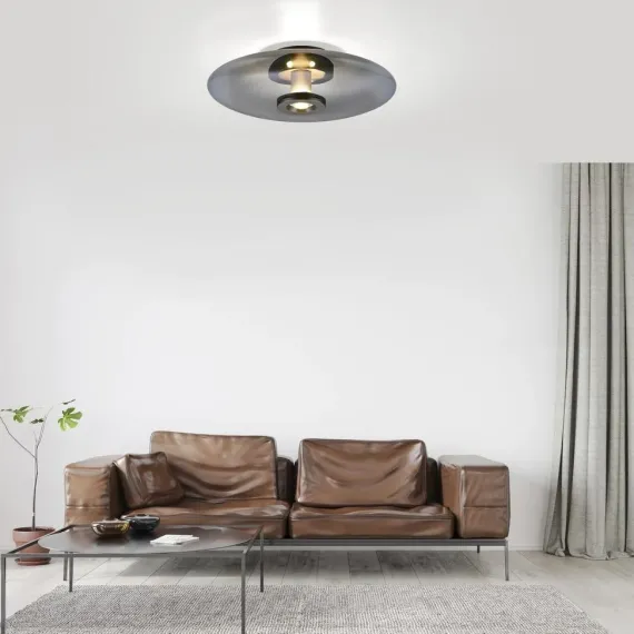 Pure Vitrum Loft-/Væglampe Ø45 - Paul Neuhaus (Røgfarvet Glas, LED)