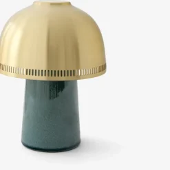 RAKU SH8 - PORTABLE BORDLAMPE - BLÅGRØN OG MESSING