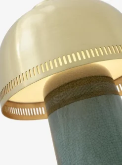 RAKU SH8 - PORTABLE BORDLAMPE - BLÅGRØN OG MESSING