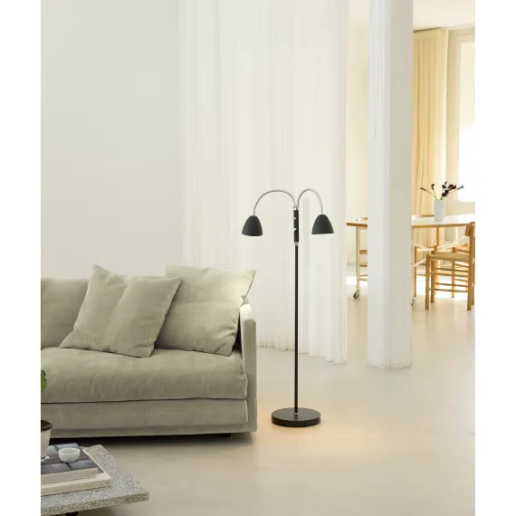 ROOM GULVLAMPE 2 ARM SORT KROM