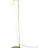 ROOM 49 GULVLAMPE SORT ANTIK MESSING OG OPAL GLAS