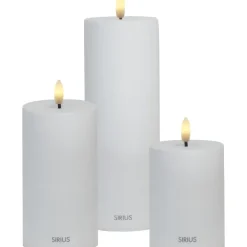 SILLE 3 PAK BLOKLYS - SOLCELLELAMPE - HVID