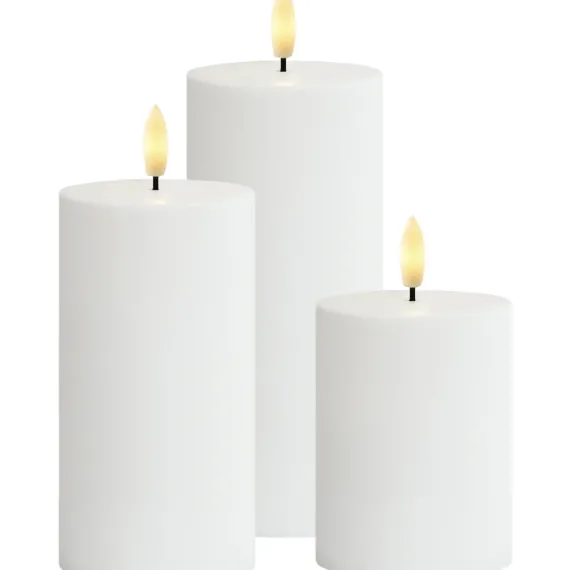 SILLE 3 PAK BLOKLYS - SOLCELLELAMPE - HVID