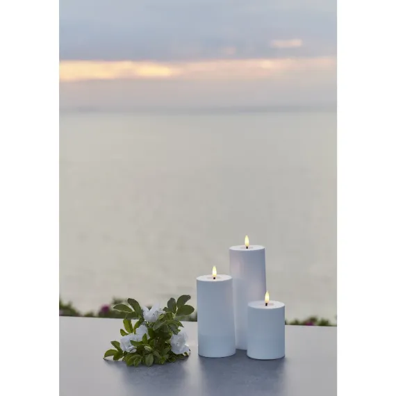 SILLE 3 PAK BLOKLYS - SOLCELLELAMPE - HVID