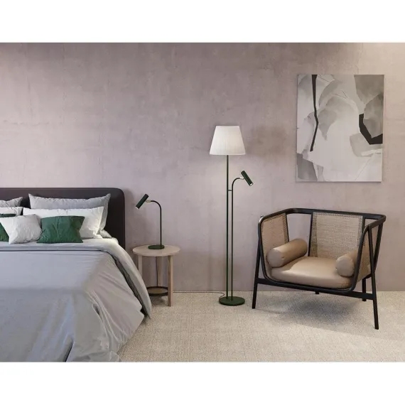 Slender - Bordlampe - Sort Struktur og Messing - Belid