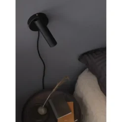 Slender - Væglampe - Sort Struktur & Messing, GU10