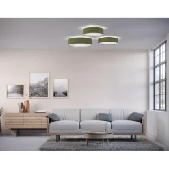 Soft Plafond Ø50 - Loftlampe - Grøn Uld - Æstetisk loftsbelysning med tekstur