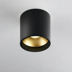 Solo 1 Round Loftlampe Sort/guld LED