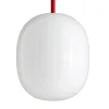 Superæg 300p - Opal (E27 105w) - Rød LEDning 3m - Pendel