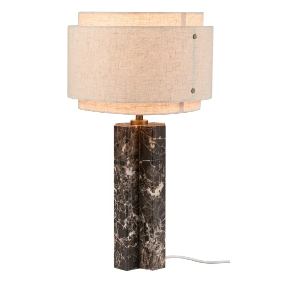 TAKAI BORD E27 BRUN MARMOR/ BEIGE SKÆRM