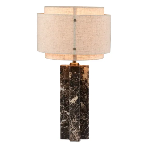 TAKAI BORD E27 BRUN MARMOR/ BEIGE SKÆRM