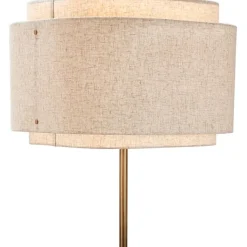 TAKAI GULVLAMPE BRUNERET MESSING/HØR STOF
