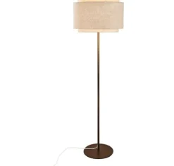 TAKAI GULVLAMPE BRUNERET MESSING/HØR STOF