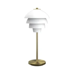Valencia Ø18 - bordlampe - Mat hvid med messingdetaljer