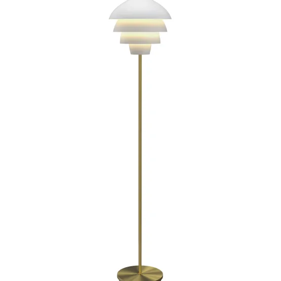 VALENCIA - GULVLAMPE - MAT HVID/MESSING