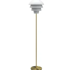 VALENCIA - GULVLAMPE - MAT HVID/MESSING