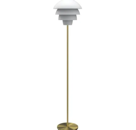 VALENCIA - GULVLAMPE - MAT HVID/MESSING