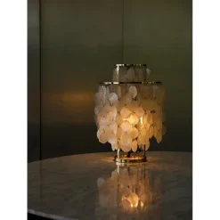 Verpan Fun 2TM Bordlampe - Brass/Messing & Perlemorsskaller | Skulpturel Design