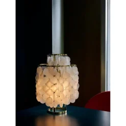 Verpan Fun 2TM Bordlampe - Brass/Messing & Perlemorsskaller | Skulpturel Design
