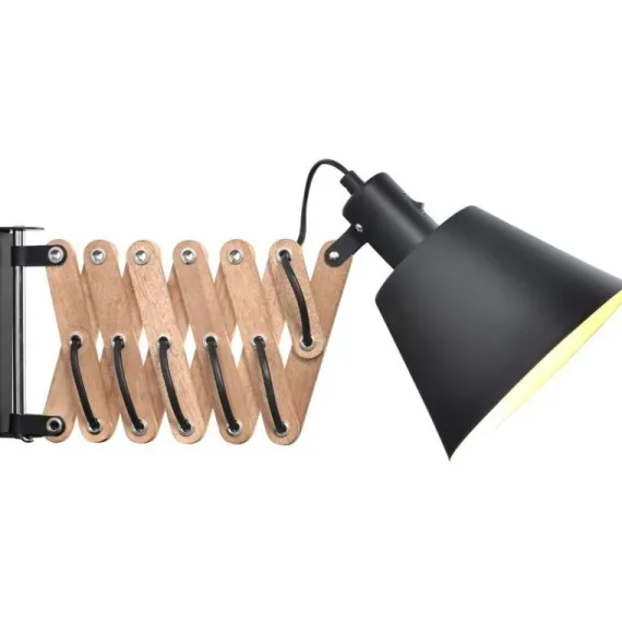 VINTAGE SAXLAMPE SORT/OLIERET VALNØD